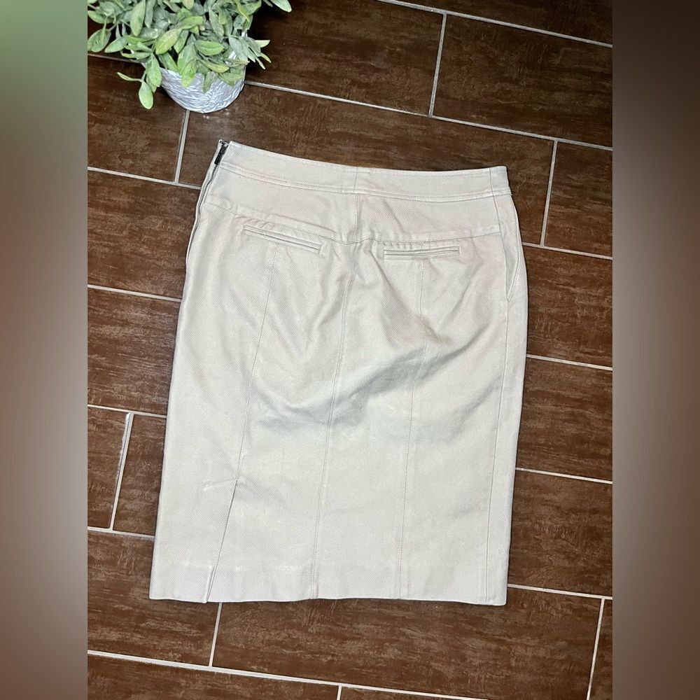 Yves Saint Laurent beige denim pencil skirt - Picture 3 of 6